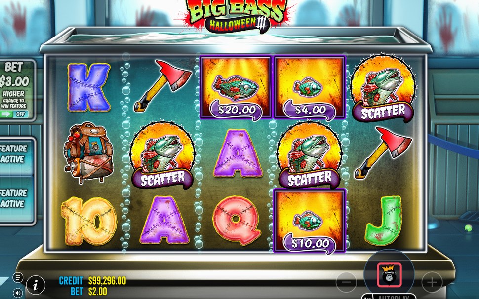 Blå och röd WILD FISHERMAN-räknare under free spins
